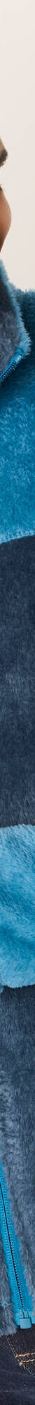 Blouson bicolore zippé polaire toucher peluche (bleu canard / marine) Blouson bicolore zippé polaire toucher peluche (bleu canard / marine)